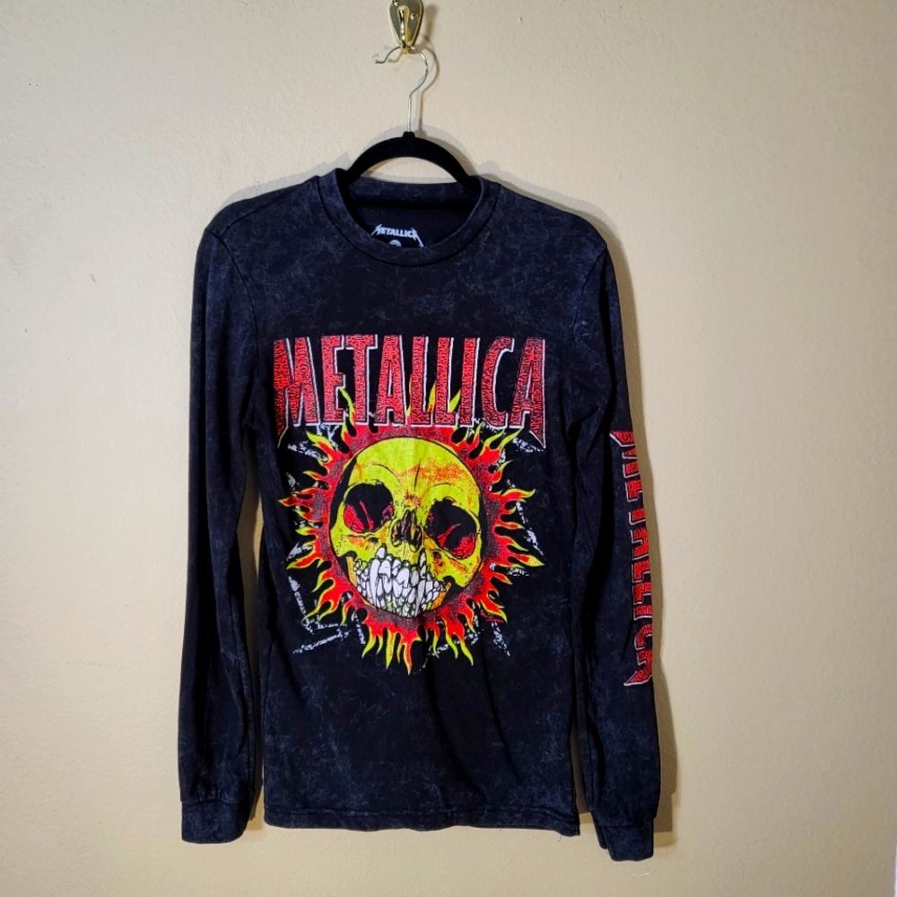 METALLICA official tour fitted long sleeve tye dye sweater, womens size S